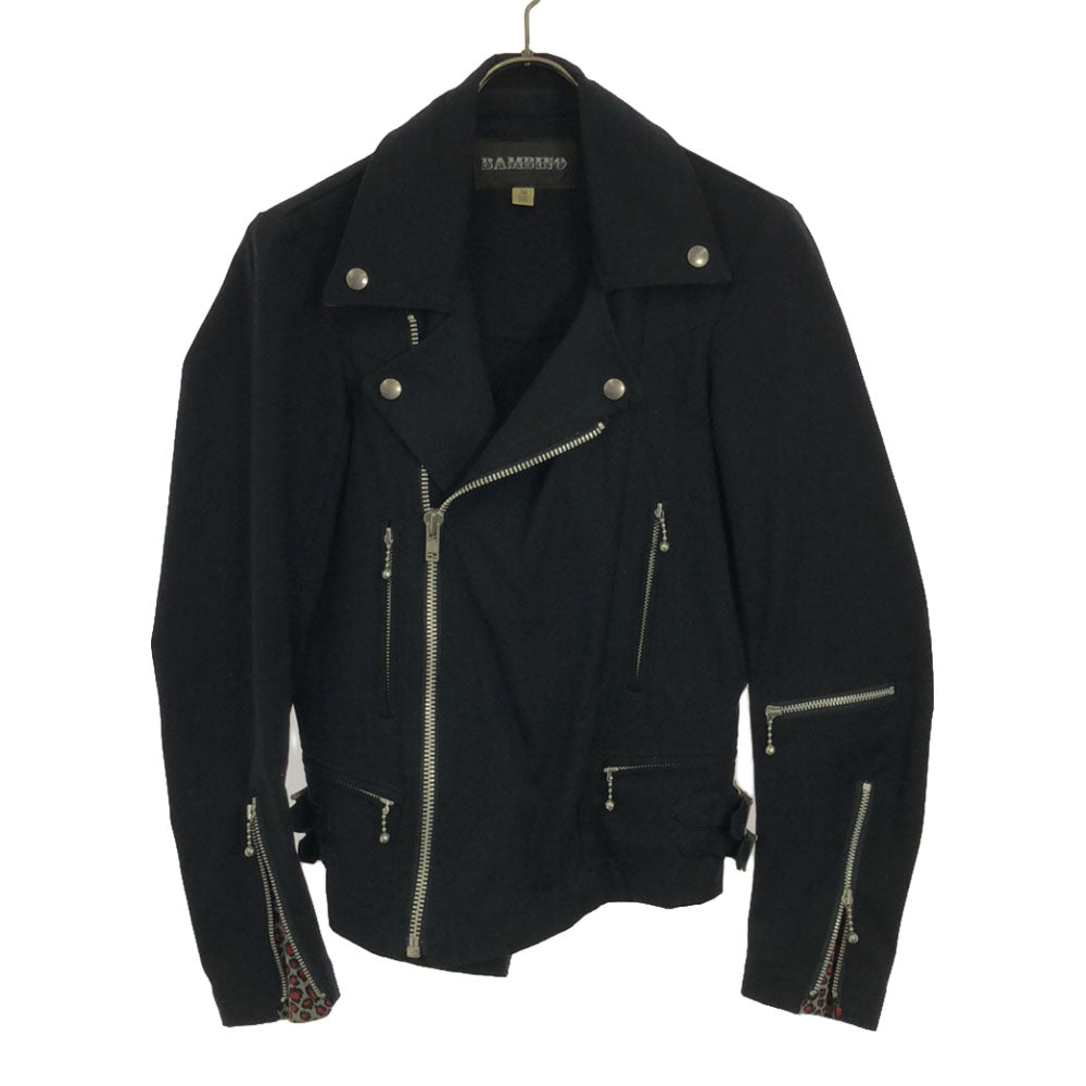 バンビーノ 日本製 ダブルライダースジャケット XS ブラック レディース
