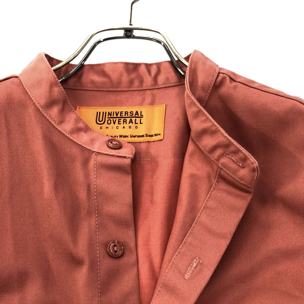 UNIVERSAL OVERALL ユニバーサルオーバーオール シップスエニィ 長袖 バンドカラーウォッシャブルソフトワーク ワンピース F ピンク SHIPS any U2132844AN レディース