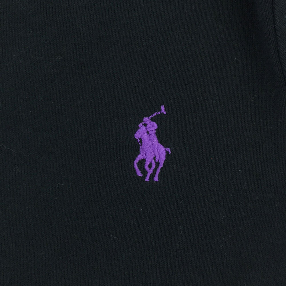 ラルフローレンスポーツ ロゴ刺繍 長袖 カットソー S ブラック RALPH LAUREN SPORT ロンT レディース