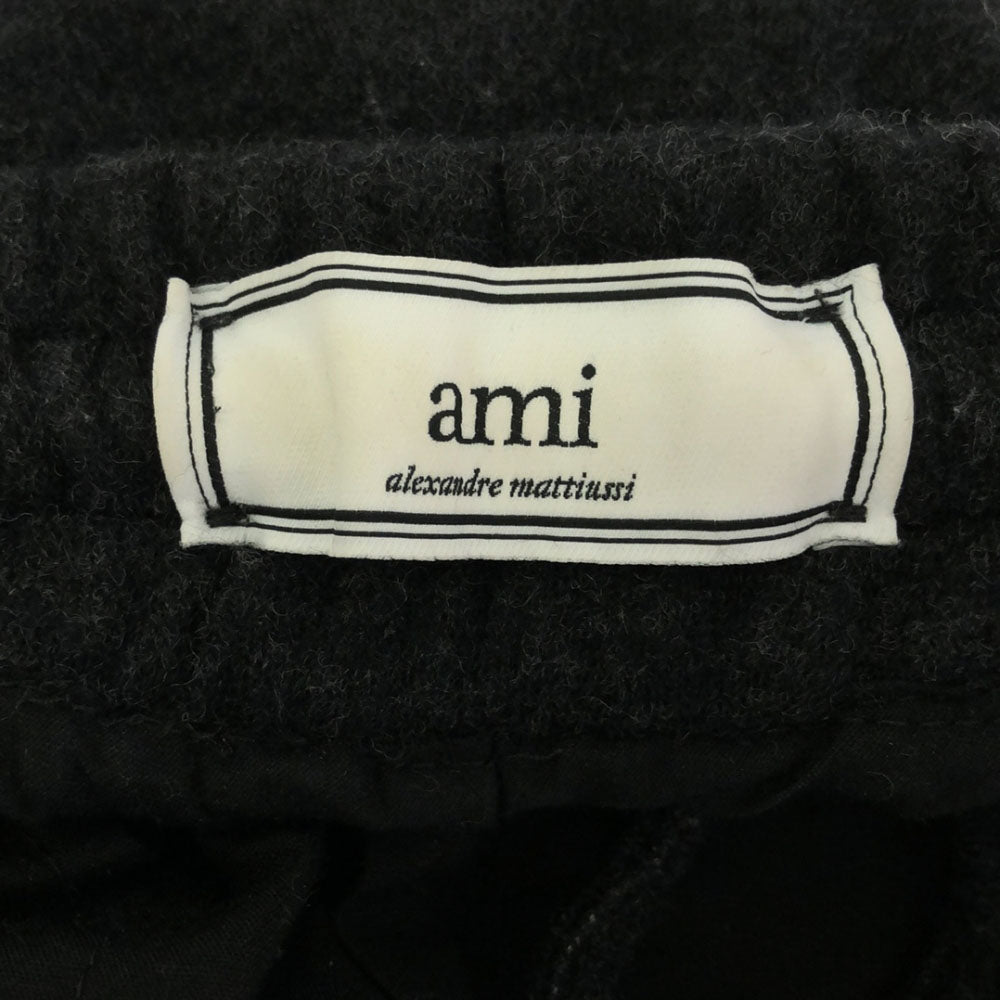 ami alexandre ｍattiussi アミアレクサンドルマテュッシ ウールブレンド テーパードパンツ 34 ダークグレー ボタンフライ メンズ