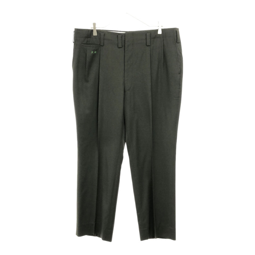 Loro Piana ロロピアーナ 刺繍 ツータック ウールパンツ グリーン系 メンズ