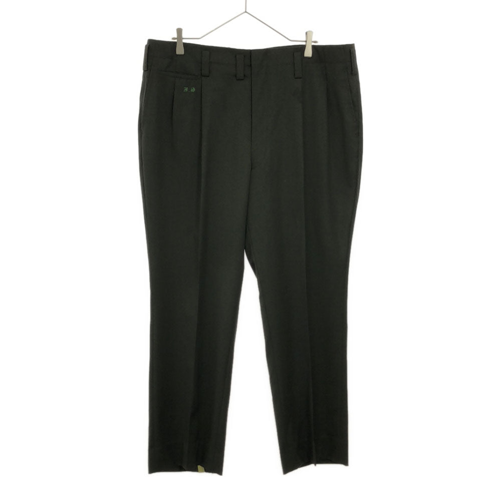 Loro Piana ロロピアーナ 刺繍 ツータック ウールパンツ グリーン系 メンズ