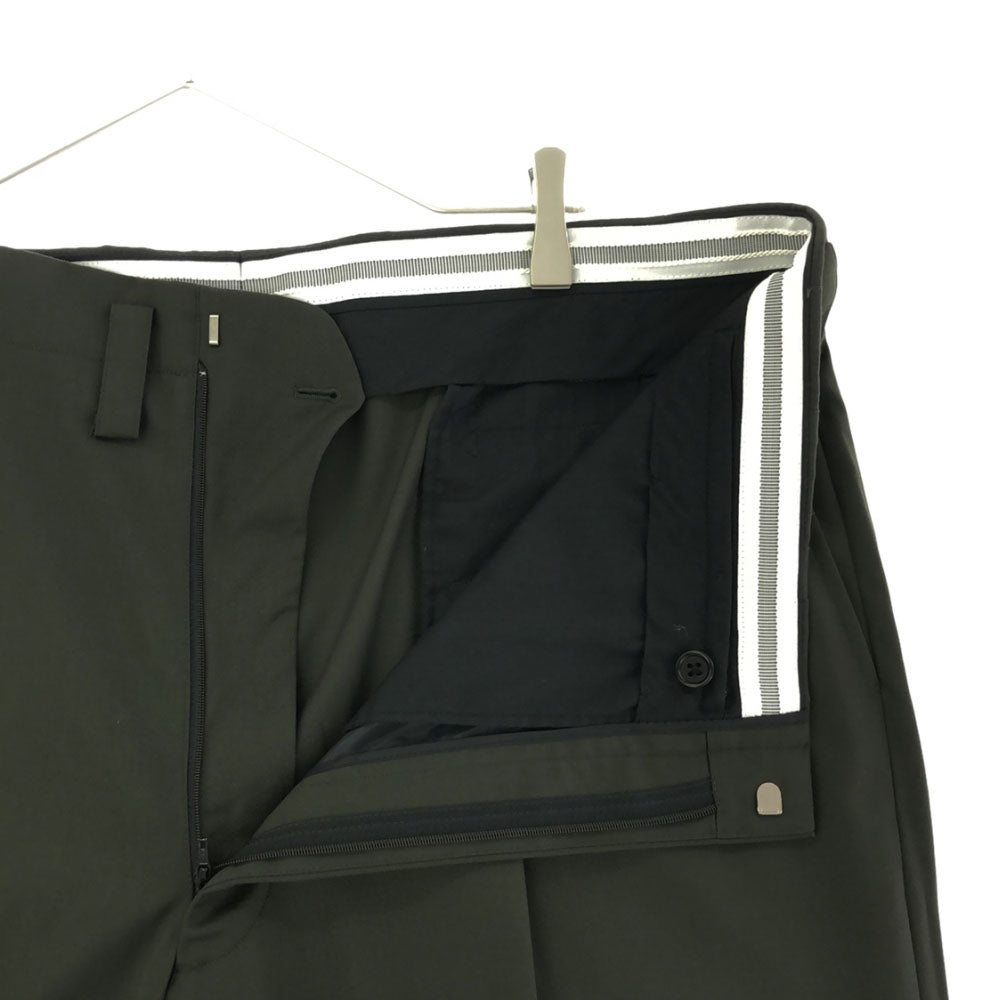 Loro Piana ロロピアーナ 刺繍 ツータック ウールパンツ グリーン系 メンズ