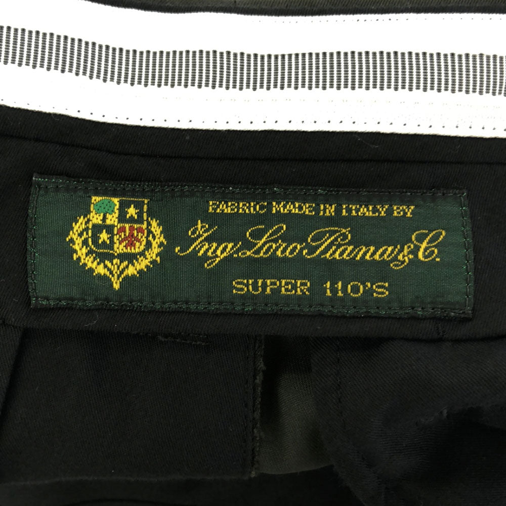 Loro Piana ロロピアーナ 刺繍 ツータック ウールパンツ グリーン系 メンズ