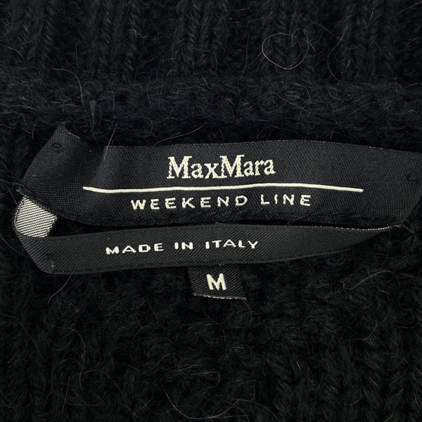 マックスマーラウィークエンドライン イタリア製 ウールブレンド ケーブル編み ニットベスト M ブラック MAX MARA WEEK END LINE レディース