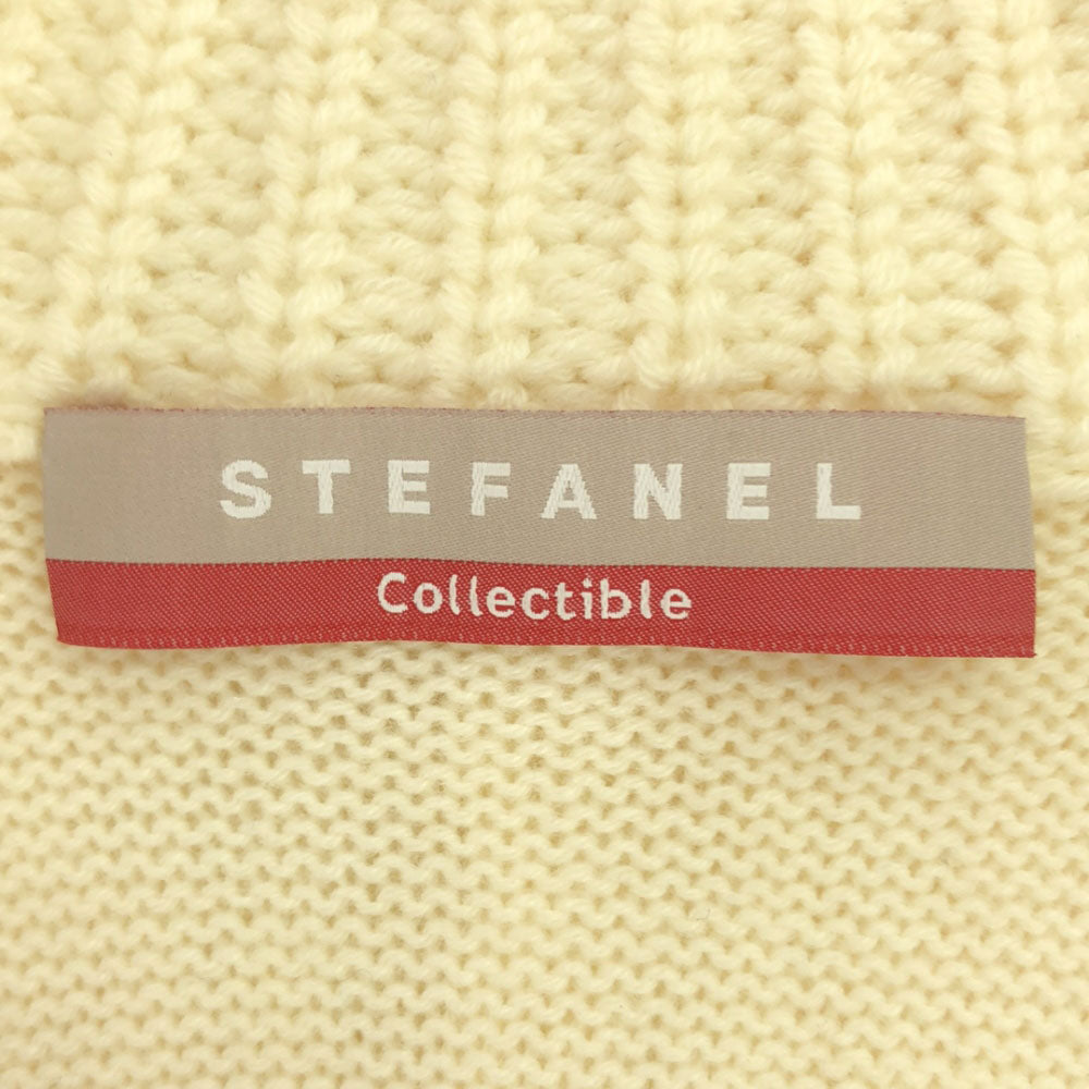 ステファネル ウールブレンド ジップ ニットジャケット S アイボリー STEFANEL レディース