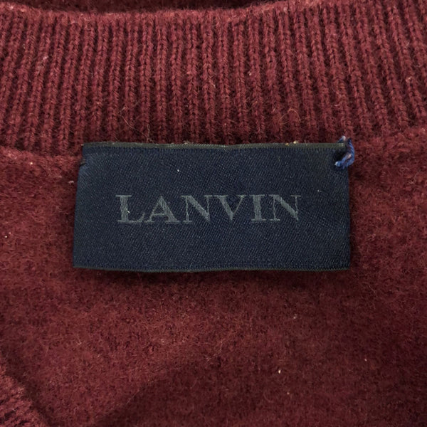 ランバン イタリア製 ウール 長袖 Vネック セーター M レッド系 LANVIN ニット レディース