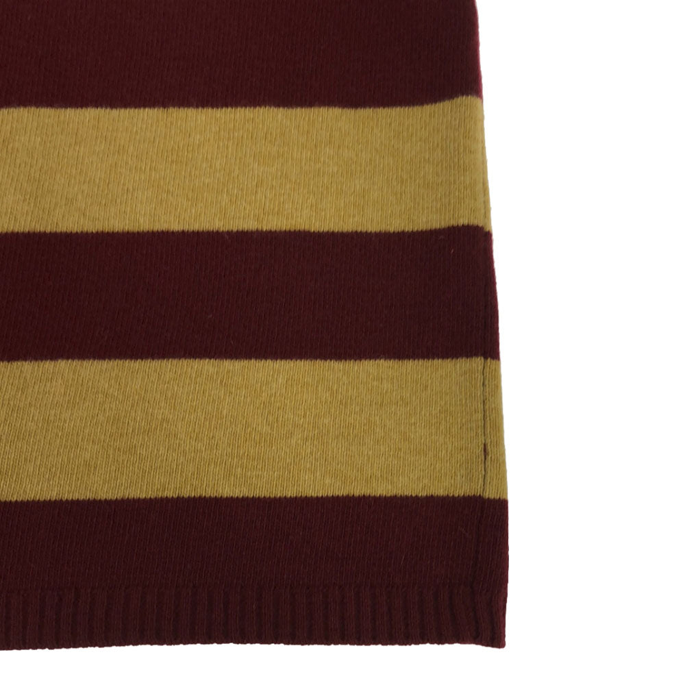 M.GRIFONI エムグリフォーニ イタリア製 ウール ボーダー柄 長袖 ニットカーディガン 50 ベージュ系×レッド系 メンズ