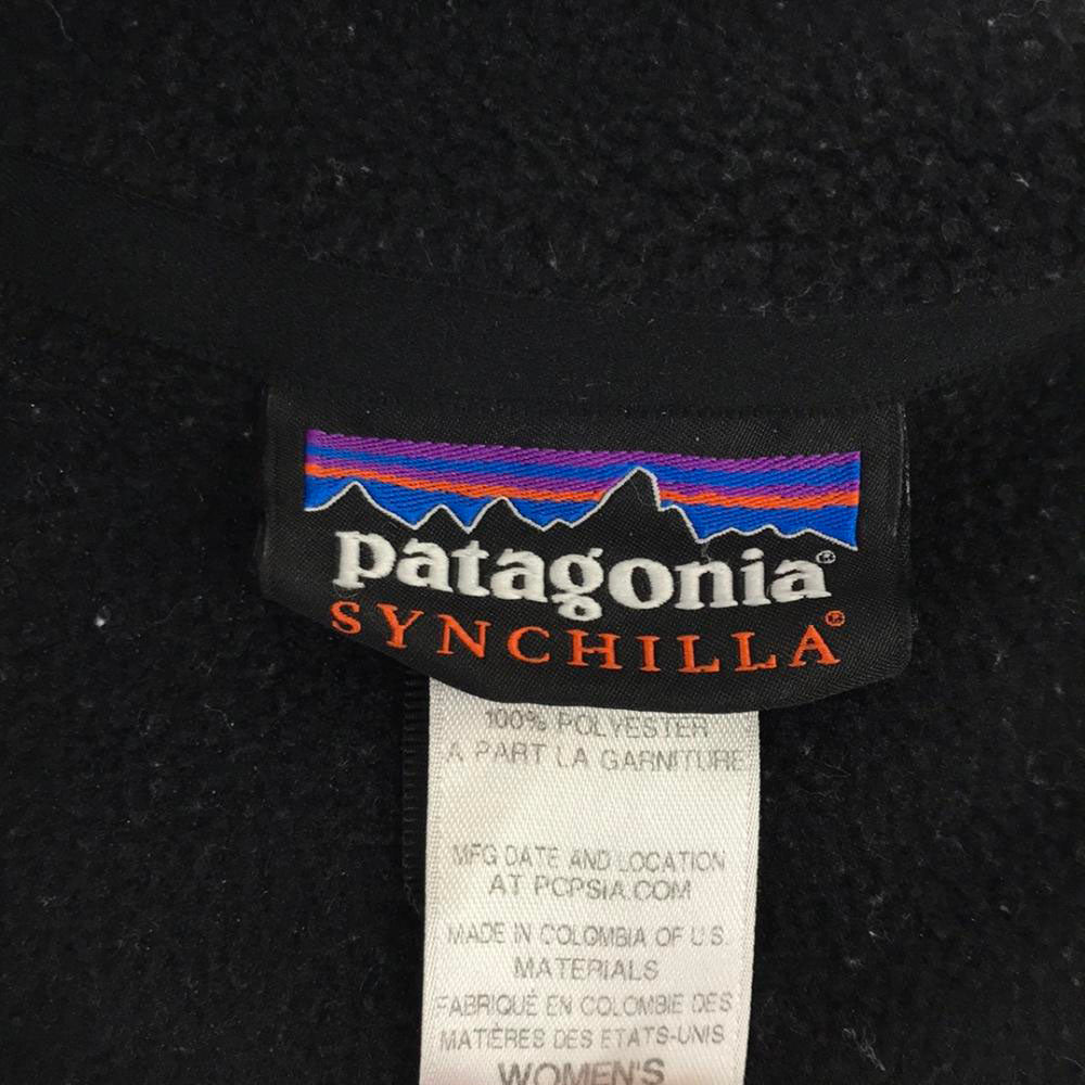 patagonia パタゴニア シンチラ 25900 刺繍 ジップ フリースジャケット M ブラック アウトドア 25900FA14 レディース
