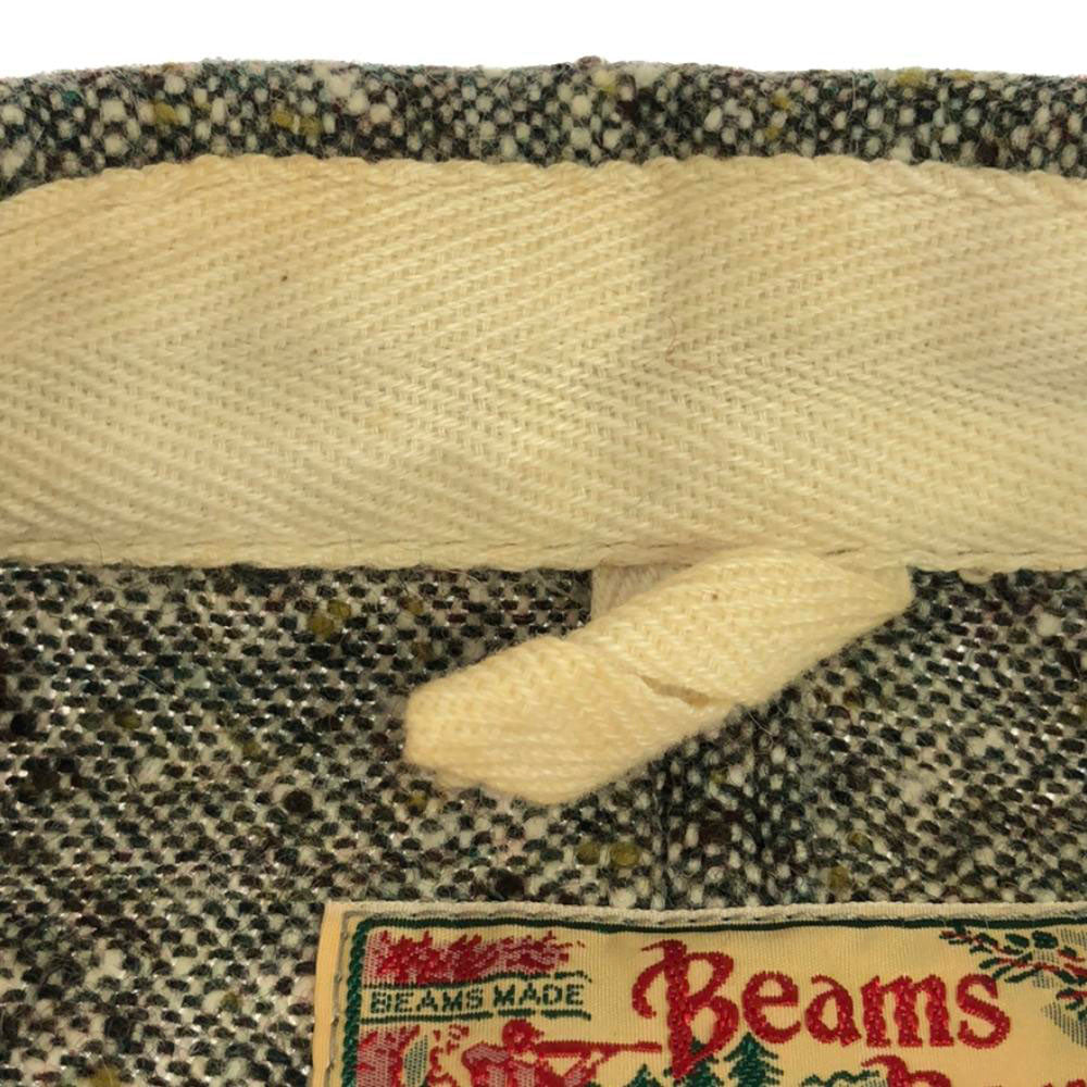 BEAMS BOY ビームスボーイ 日本製 ウールブレンド ネップ パンツスーツ 上下 セットアップ boy グリーン系 レディース