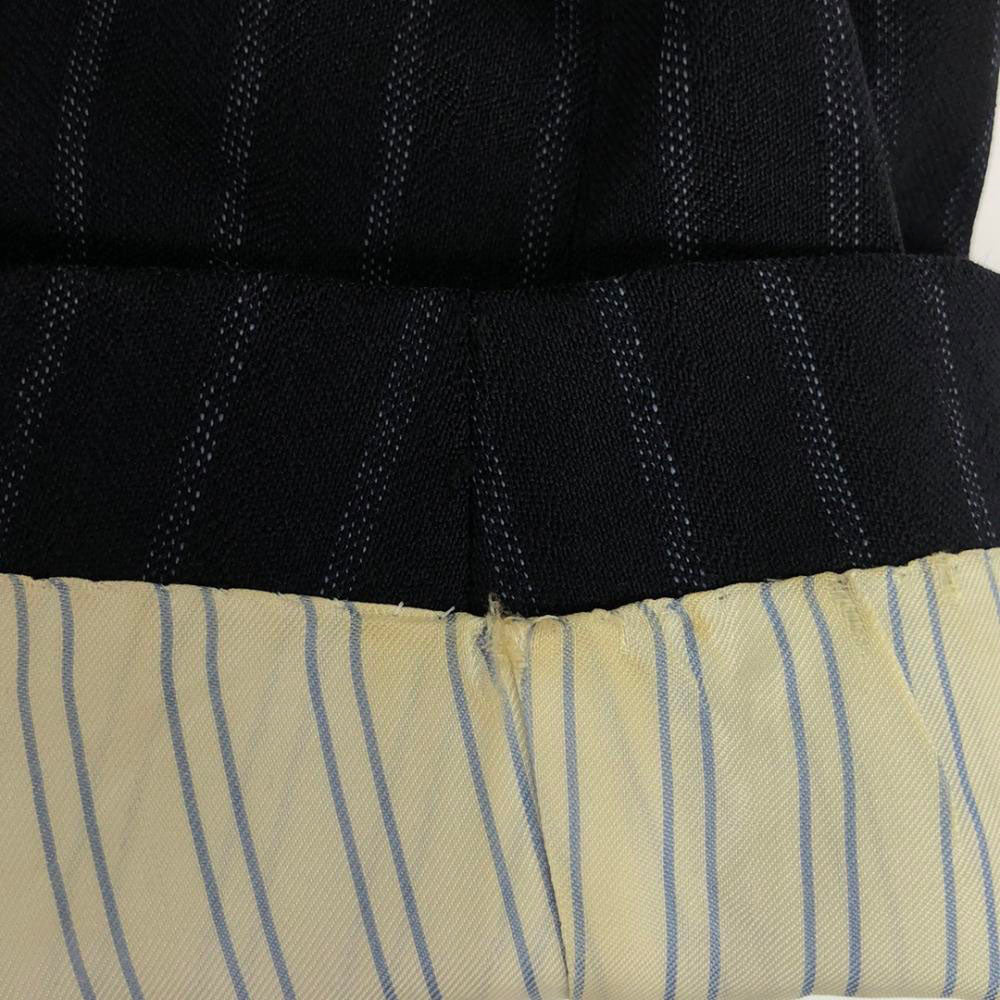 BEAMS F ビームスエフ 日本製 ウール100％ ストライプ スーツ 上下 セットアップ 95 ネイビー ダブル仕上げ メンズ