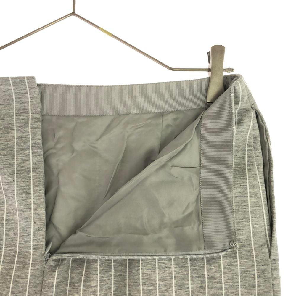 MACKINTOSH LONDON マッキントッシュロンドン 三陽商会 ストライプ スカートスーツ 上下 セットアップ 38 ライトグレー バックジップ レディース