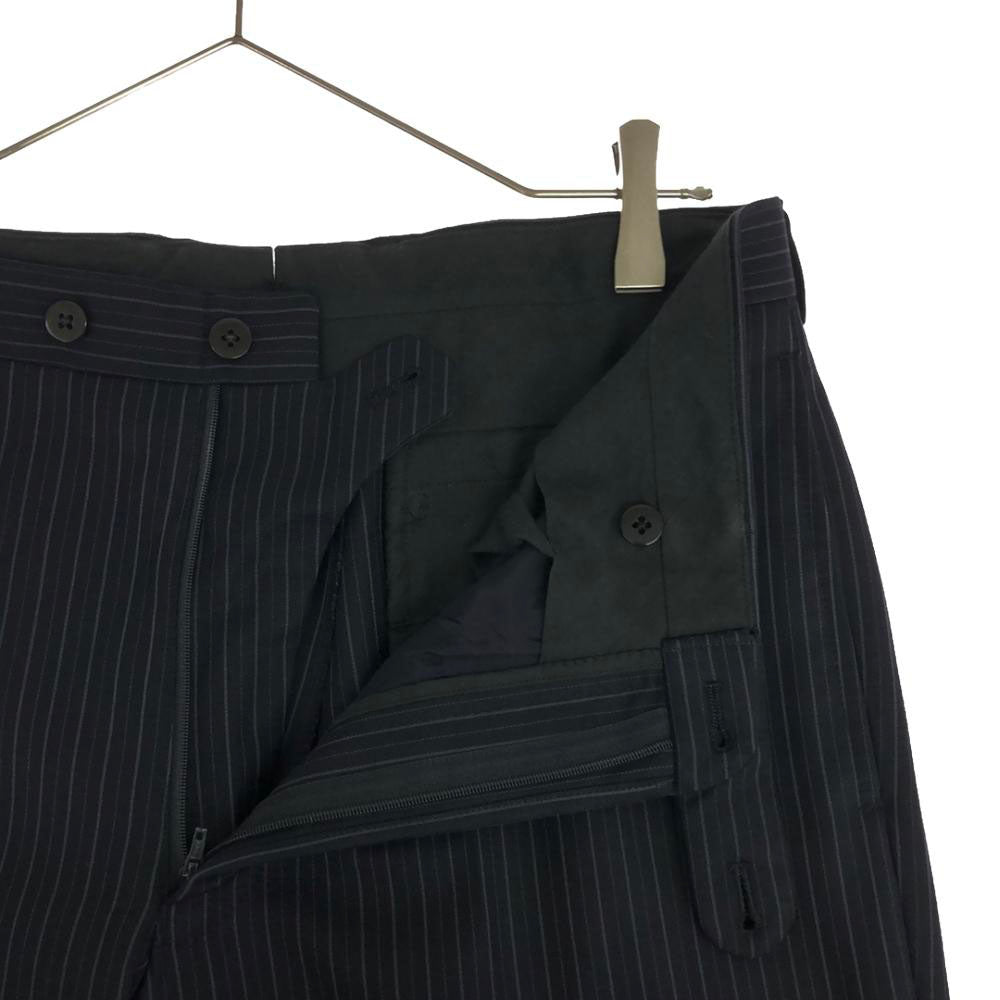 BEAMS F ビームスエフ 日本製 ウール ストライプ スーツ 上下 セットアップ 95 ネイビー ダブル仕上げ メンズ