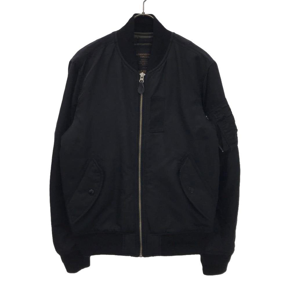 スパオ S-23 フライトジャケット S ブラック ミリタリー 中綿 ナイロン メンズ