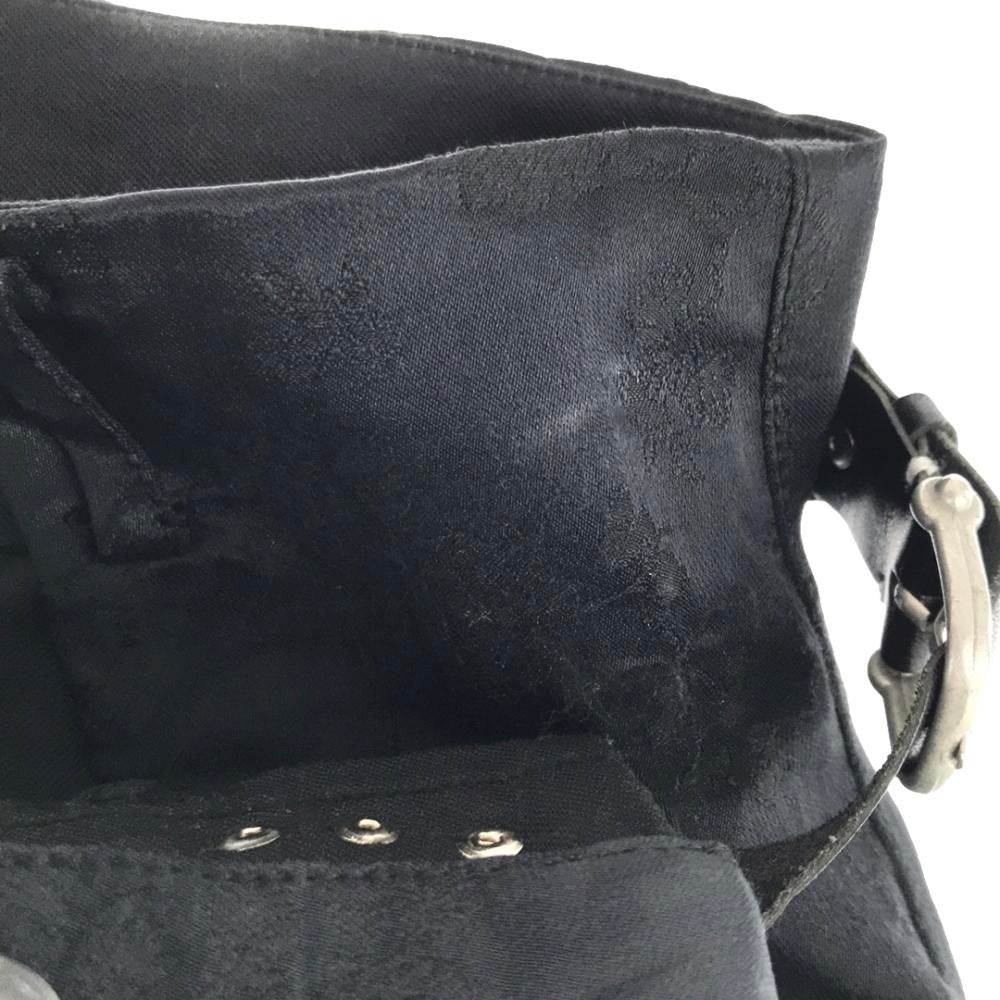 ポンティ 花柄刺繍 ワンタック ストレートパンツ 2 ネイビー スタッズベルト レディース