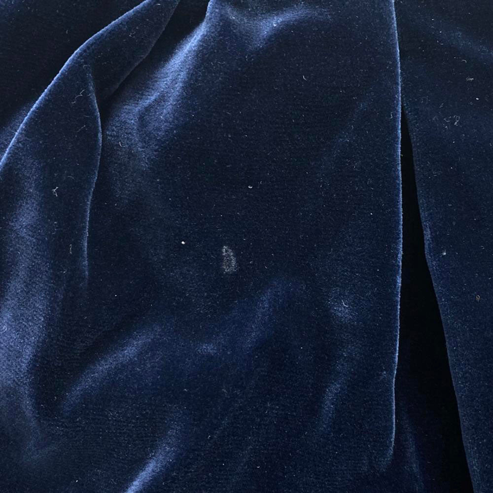 SAINT LAURENT サンローラン 60s 70s ミディ丈 ベロア ペンシルスカート 36 ネイビー サイドジップ オールド ヴィンテージ レディース