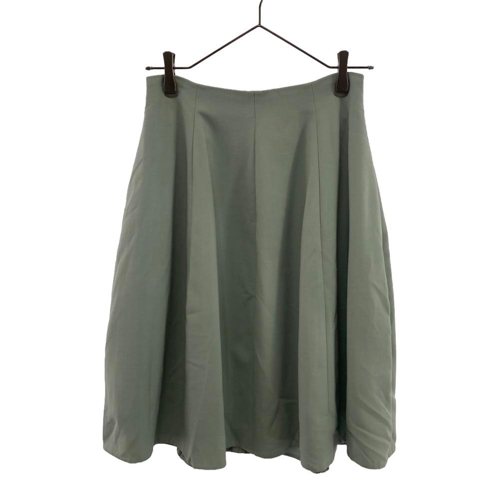 FOXEY フォクシー 日本製 ウールブレンド 膝丈スカート 38 ライトグリーン バックジップ レディース