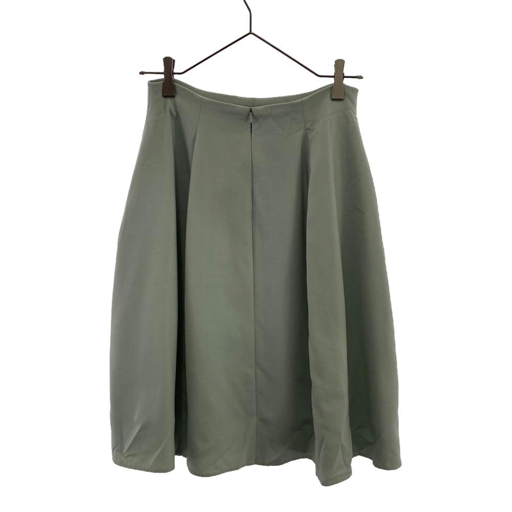 FOXEY フォクシー 日本製 ウールブレンド 膝丈スカート 38 ライトグリーン バックジップ レディース