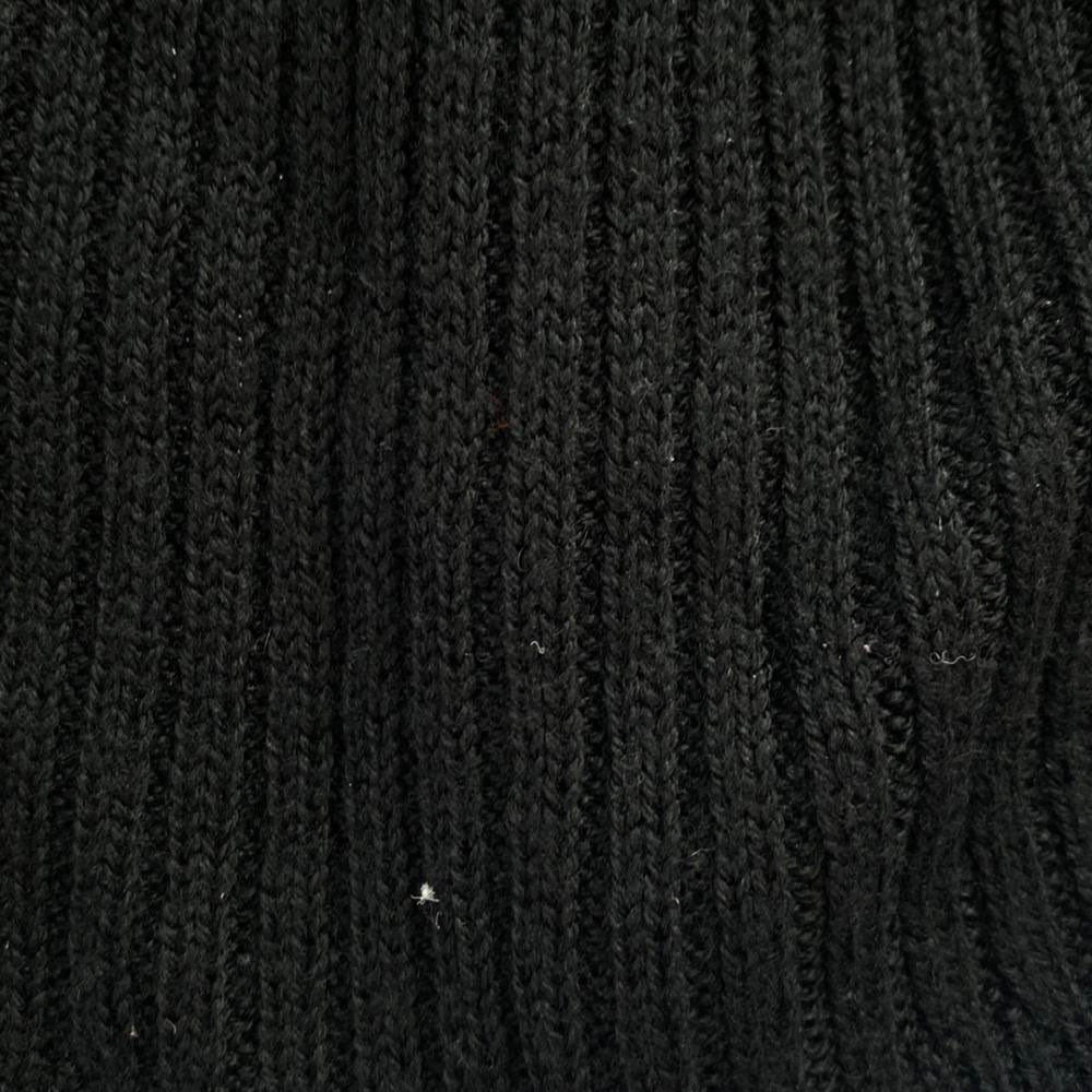 LANVIN en Bleu ランバンオンブルー ウールブレンド ニット 膝丈スカート 38 ブラック ウエストリボン レディース