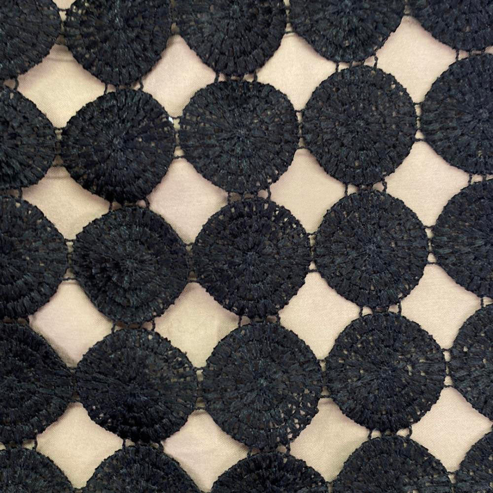 PAULE KA ポールカ ドット刺繍 ミディ丈 フレアスカート 36 ベージュ×ブラック サイドジップ レディース