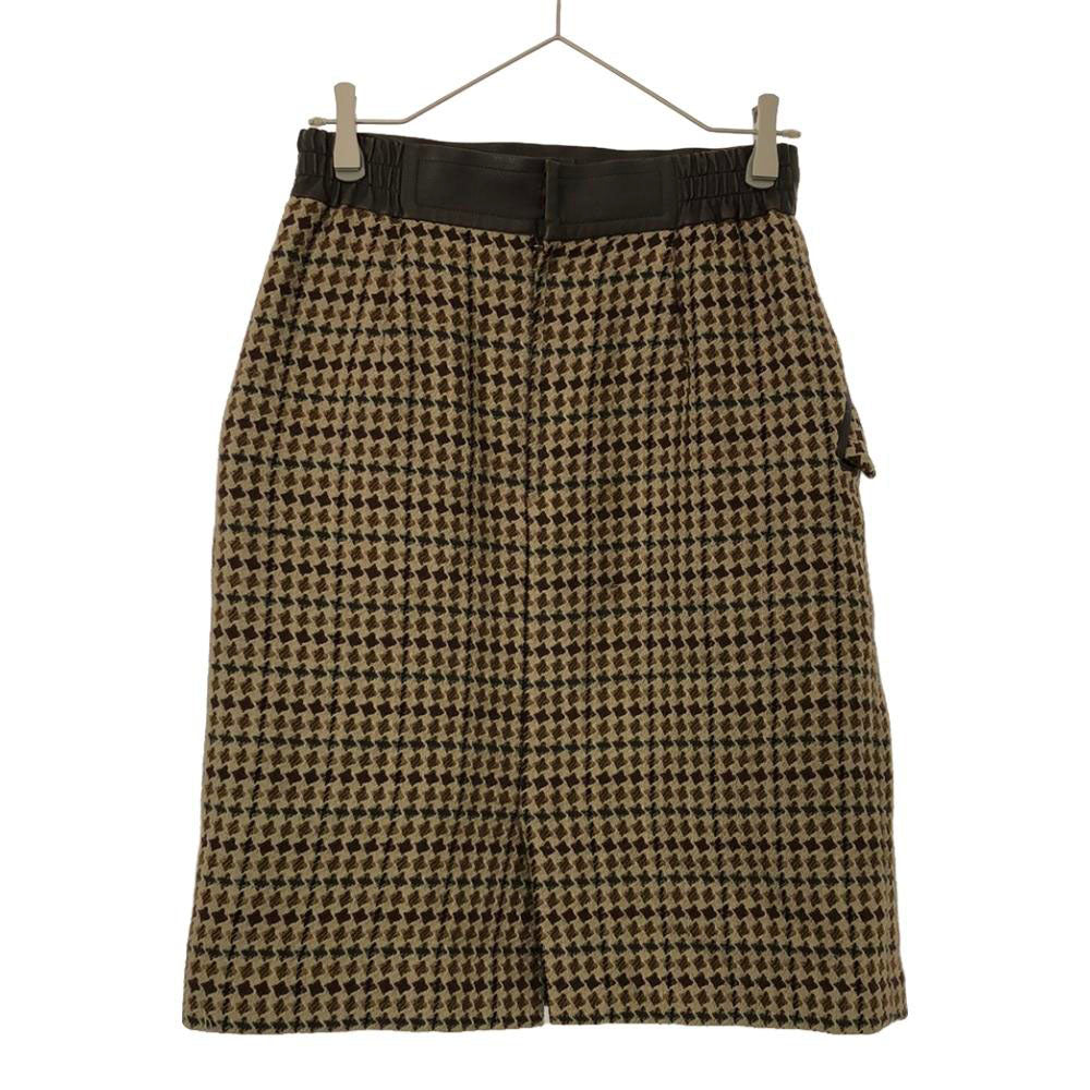 Christian Dior SPORTS クリスチャンディオールスポーツ ウール 総柄 ミディ丈 タイトスカート ベージュ系 バックジップ レディース