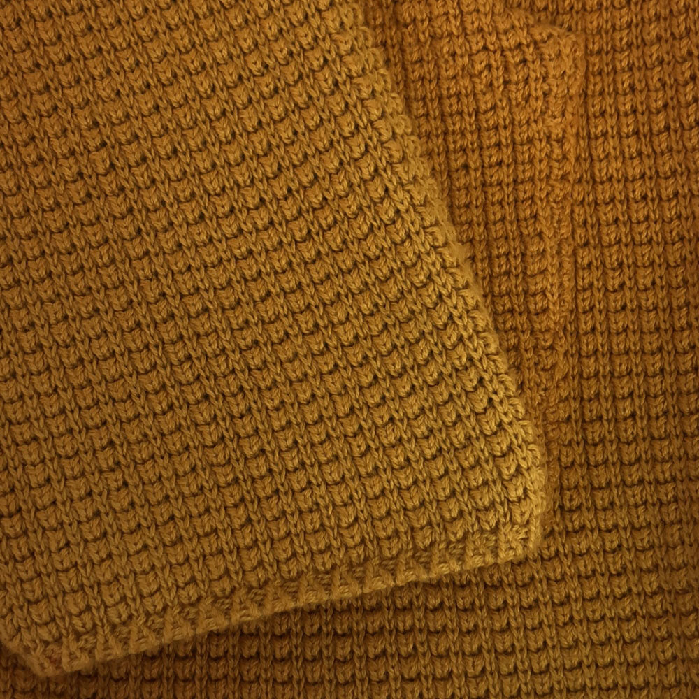 RADIALL ラディアル 日本製 長袖 レースアップ セーター M イエロー コットンニット メンズ