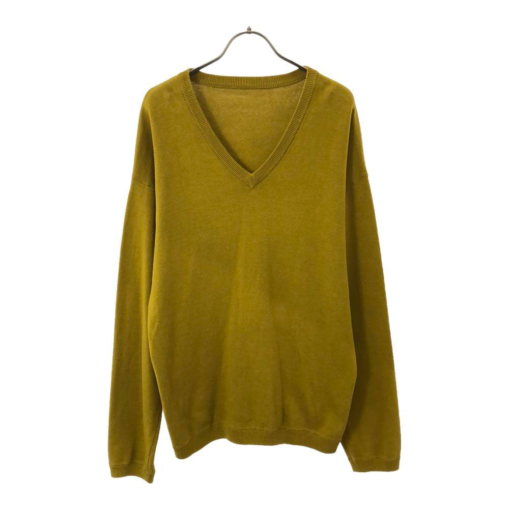 crepuscule クレプスキュール 長袖 Vネック コットンニット セーター 1 イエロー メンズ