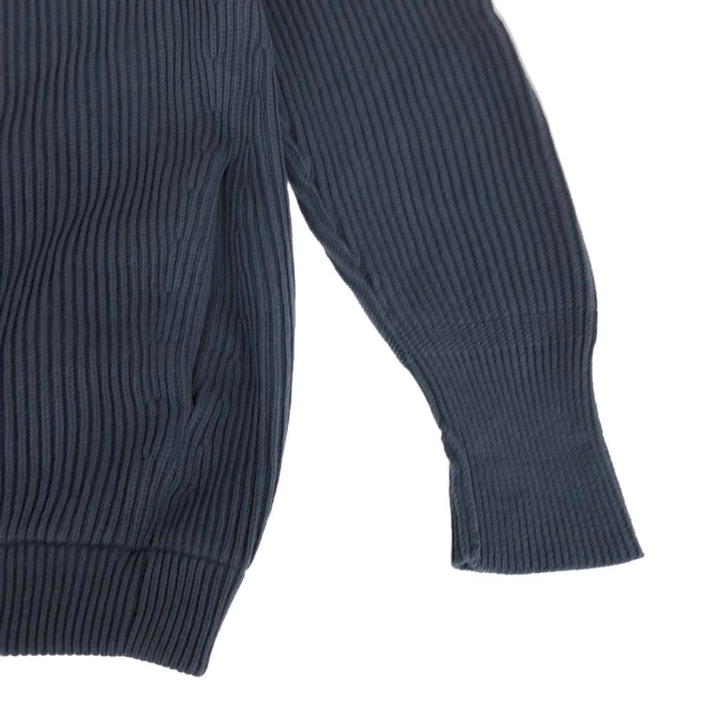 crepuscule クレプスキュール 日本製 長袖 コットン ニットジャケット 1 ブルー セーター メンズ