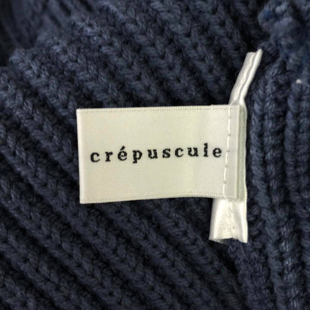crepuscule クレプスキュール 日本製 長袖 コットン ニットジャケット 1 ブルー セーター メンズ