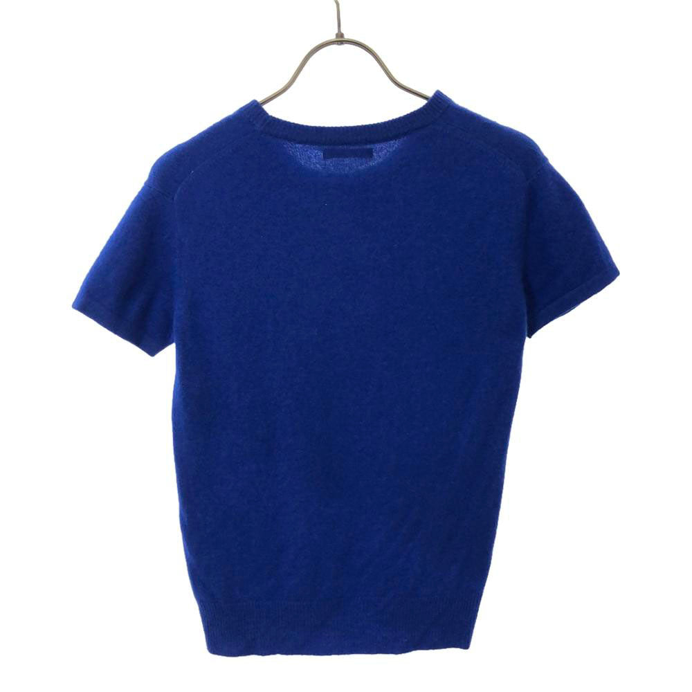 Y's ワイズ 80s 日本製 ウール ヴィンテージ 半袖 セーター ブルー ニット YH-K09-148 レディース