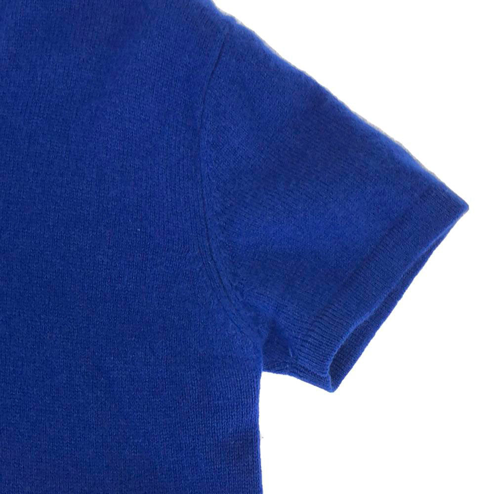 Y's ワイズ 80s 日本製 ウール ヴィンテージ 半袖 セーター ブルー ニット YH-K09-148 レディース