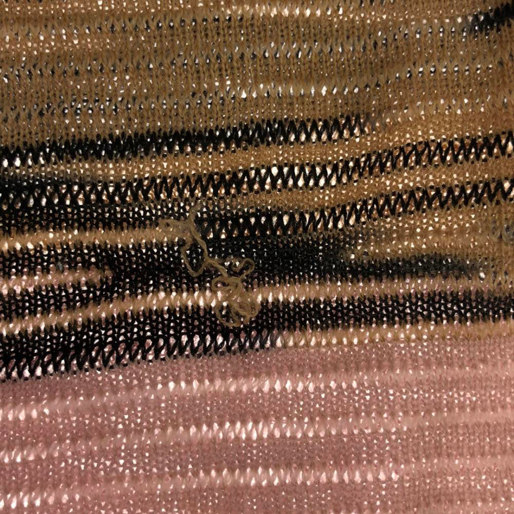 Missoni ミッソーニ イタリア製 ウールブレンド ボーダー柄 長袖 セーター 42 ベージュ系 ニット レディース