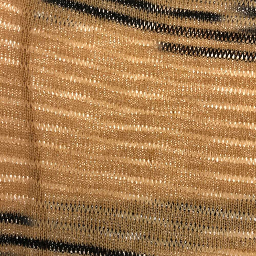 Missoni ミッソーニ イタリア製 ウールブレンド ボーダー柄 長袖 セーター 42 ベージュ系 ニット レディース
