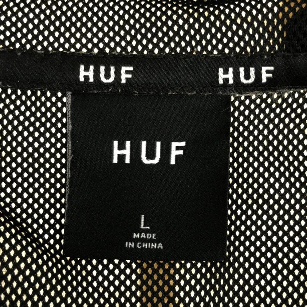 HUF ハフ ナイロンジャケット L ネイビー×オフホワイト リップストップ 裏メッシュ メンズ