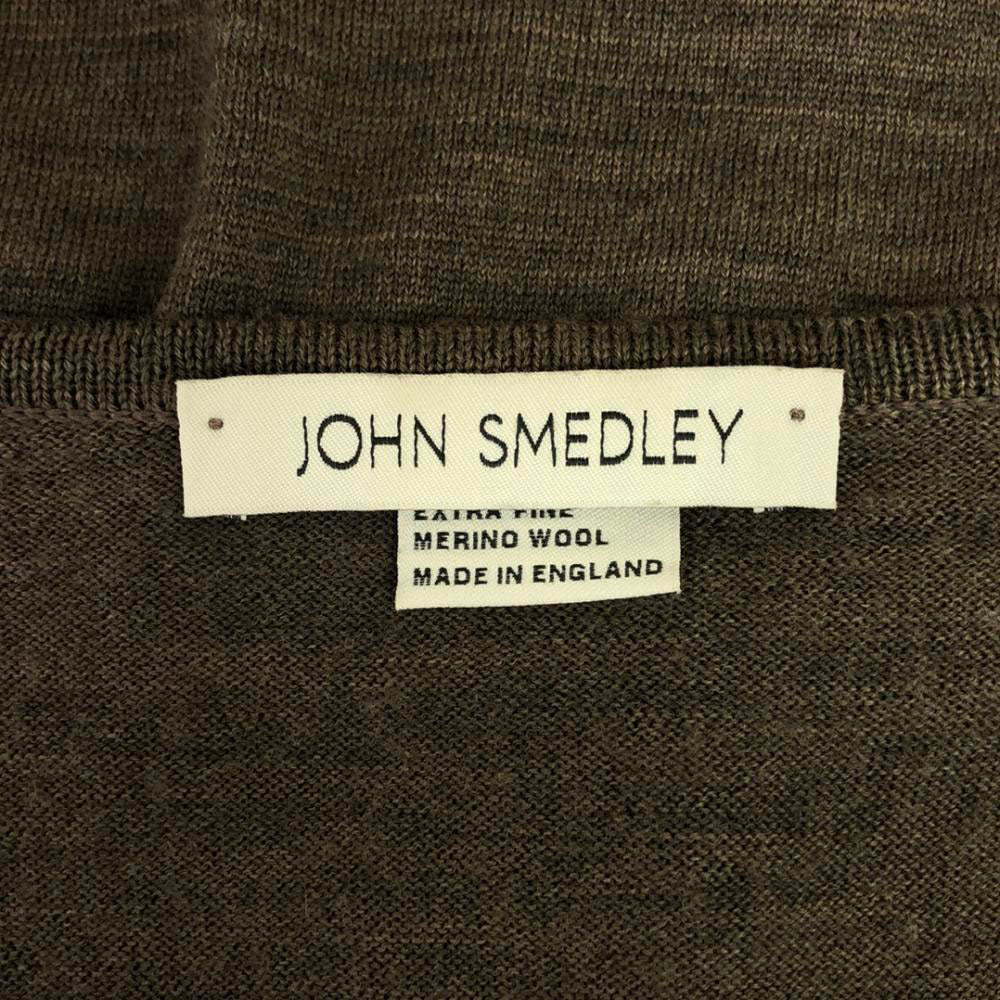 ジョンスメドレー イギリス製 ウール 長袖 Vネック セーター ブラウン JOHN SMEDLEY ニット レディース