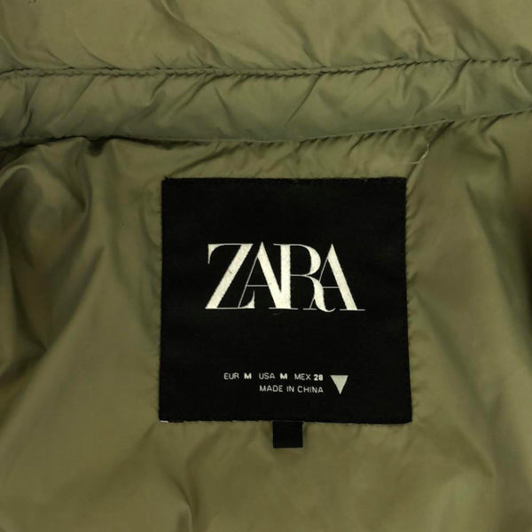 ザラ 中綿 シャツジャケット M カーキ ZARA レディース