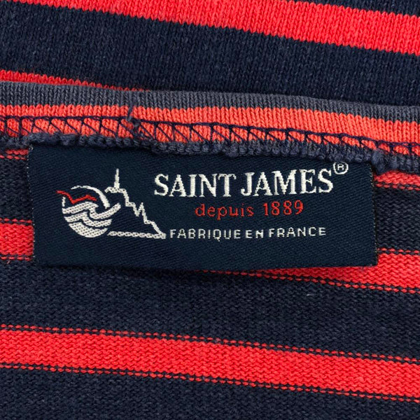 セントジェームス フランス製 ボーダー柄 長袖 バスクシャツ ML ネイビー×レッド SAINT JAMES カットソー メンズ