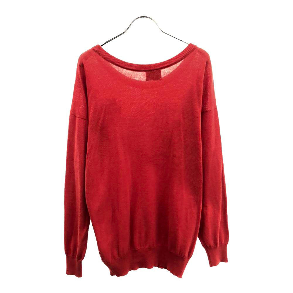 KENZO JUNGLE ケンゾージャングル 90s イタリア製 オールド 花刺繍 長袖 セーター M レッド ニット レディース