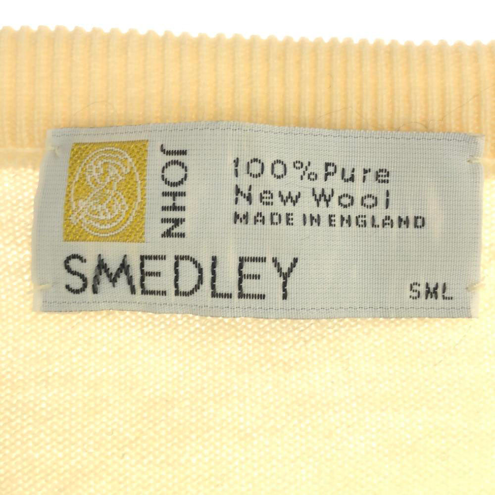 ジョンスメドレー 英国製 ウール100% 半袖 セーター SML イエロー系 JOHN SMEDLEY ニット レディース