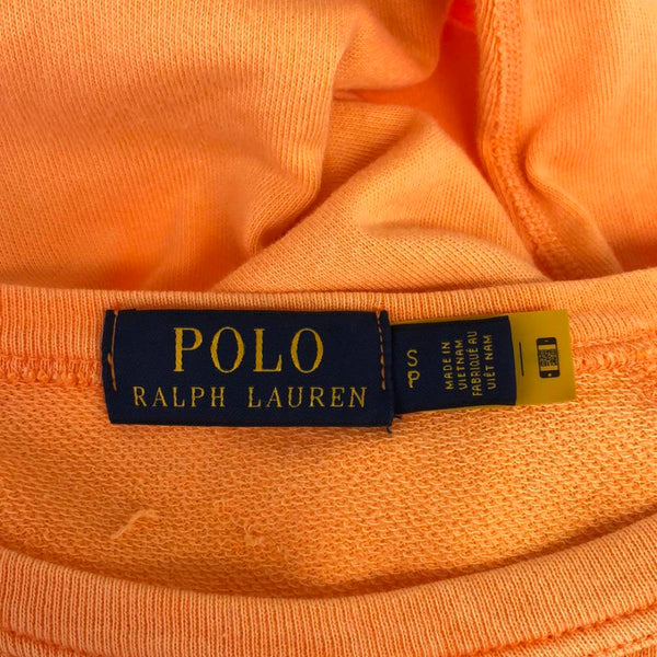 ポロラルフローレン ロゴ刺繍 長袖 薄地 スウェット トレーナー S オレンジ系 POLO RALPH LAUREN ロンT メンズ