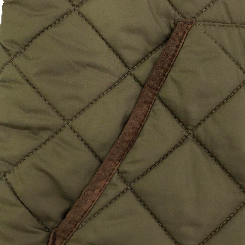 Polo by Ralph Lauren ポロバイラルフローレン フルジップ スタンドカラー キルティングジャケット L カーキ 裏フリース 中綿 メンズ