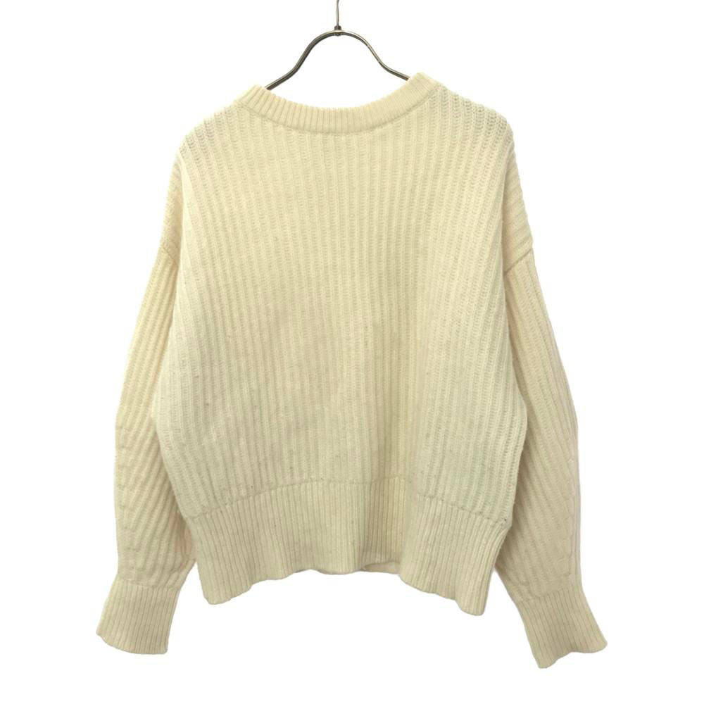 アリュード カシミアブレンド 長袖 ニット M ホワイト系 Allude セーター クルーネック レディース アリュード カシミアブレンド 長袖 ニット M ホワイト系 セーター