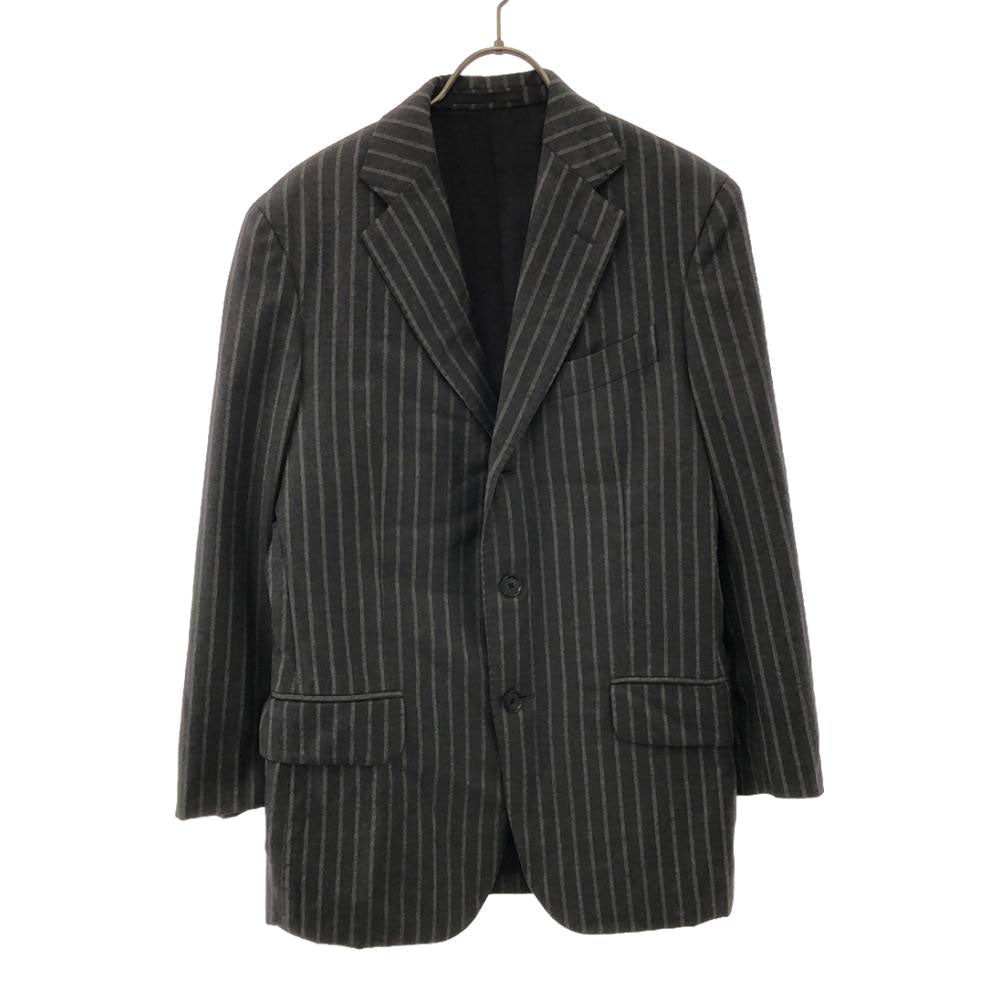 BOGLIOLI ボリオリ イタリア製 ウール100％ ストライプ スーツ 上下 セットアップ 46 グレー系 ダブル仕上げ メンズ