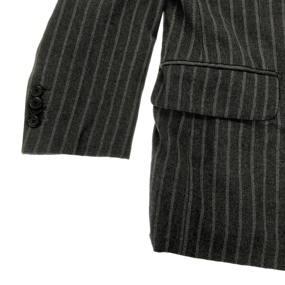 BOGLIOLI ボリオリ イタリア製 ウール100％ ストライプ スーツ 上下 セットアップ 46 グレー系 ダブル仕上げ メンズ