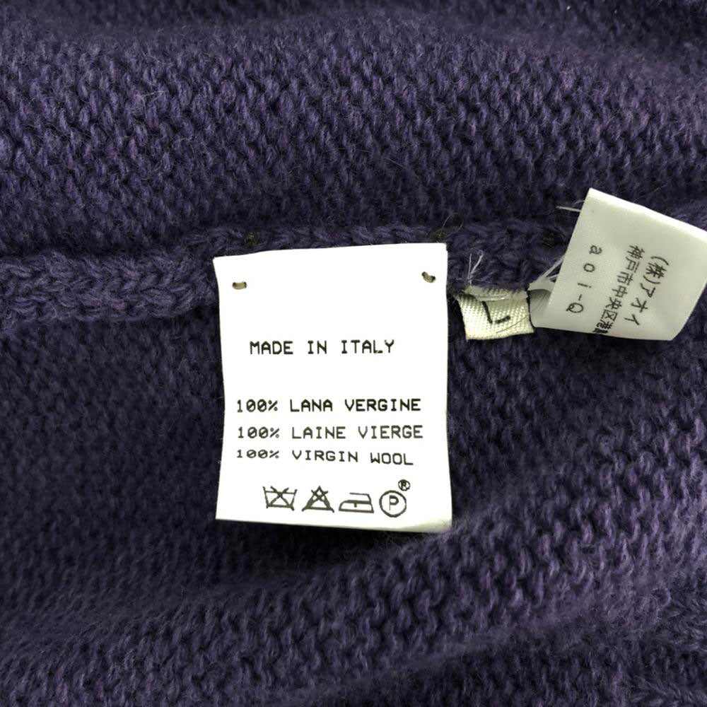 debora SINIBALDI デボラシニバルディ イタリア製 ウール 長袖 ロング ニットカーディガン L パープル ニットコート レディース