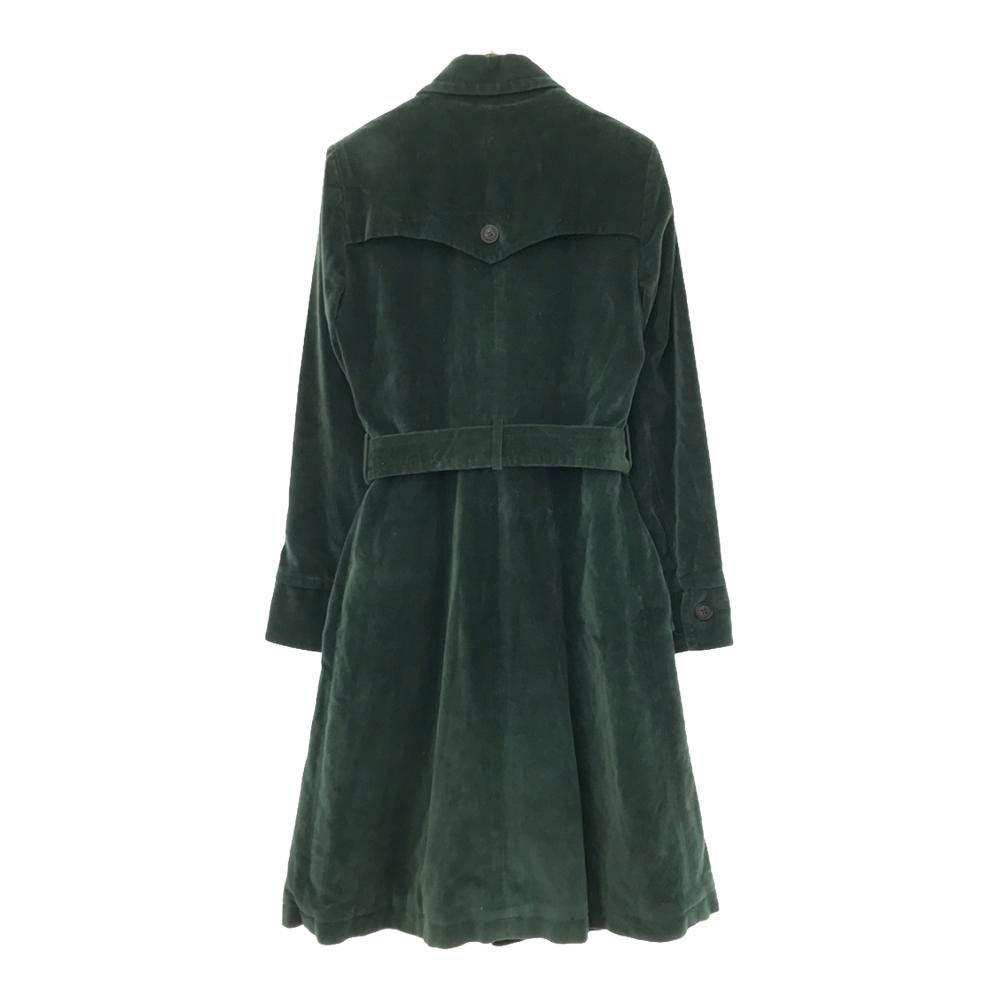 A.P.C. アーペーセー オールド ルーマニア製 ベロア トレンチコート S グリーン レディース