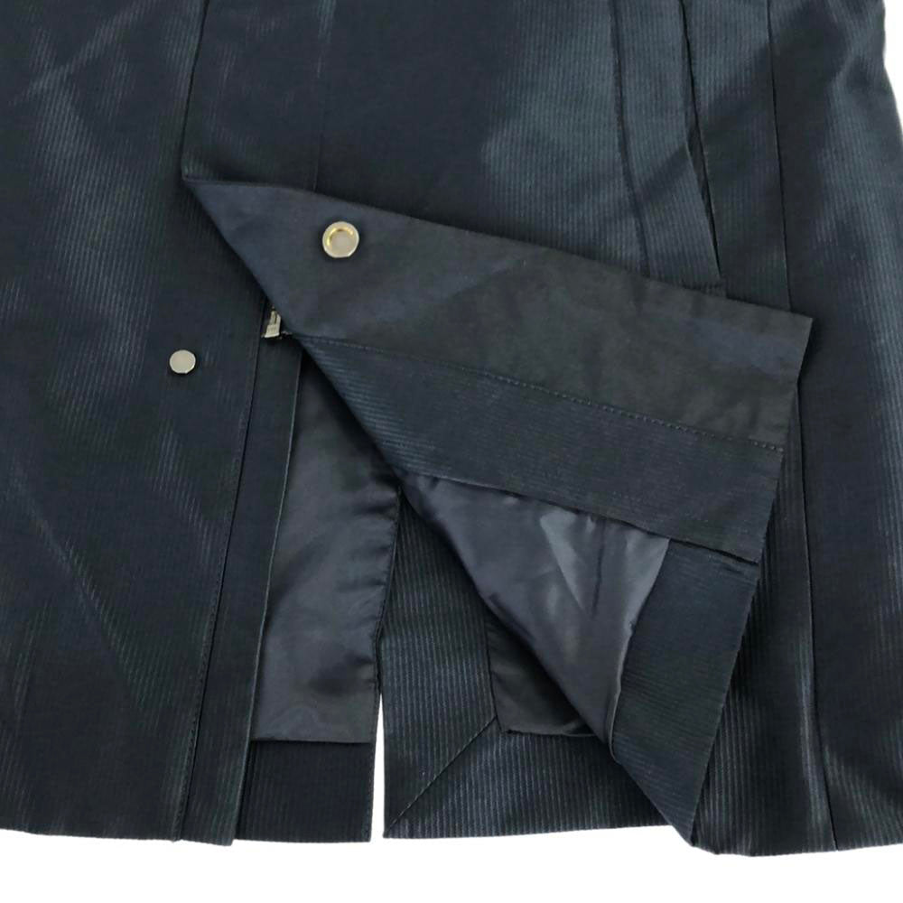 Calvin klein カルバンクライン ストライプ スタンドカラー コート 34 ネイビー ライナー付き メンズ