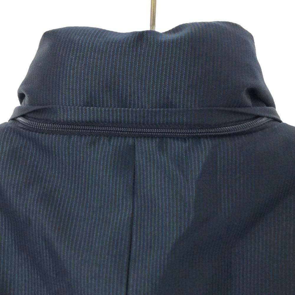 Calvin klein カルバンクライン ストライプ スタンドカラー コート 34 ネイビー ライナー付き メンズ