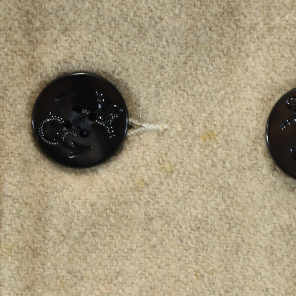 melton メルトン 70s USA製 ヴィンテージ ウール ピーコート L ベージュ 裏キルティング レディース