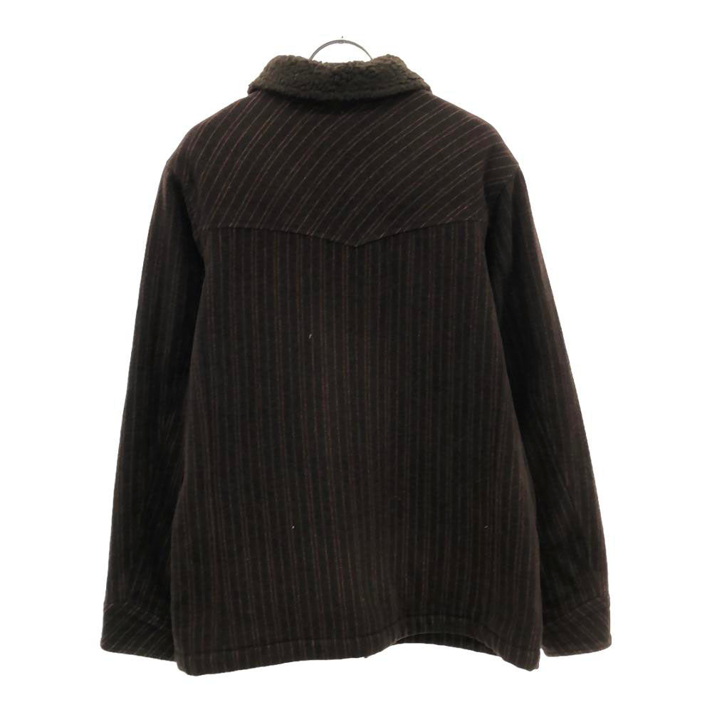 patagonia パタゴニア ウールブレンド 27405 ストライプ柄 ジップジャケット M ブラウン系 裏ボア レディース